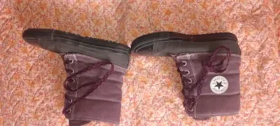 Botas converse 36de lona y Chiporro. Gris y burdeo - miniatura 6