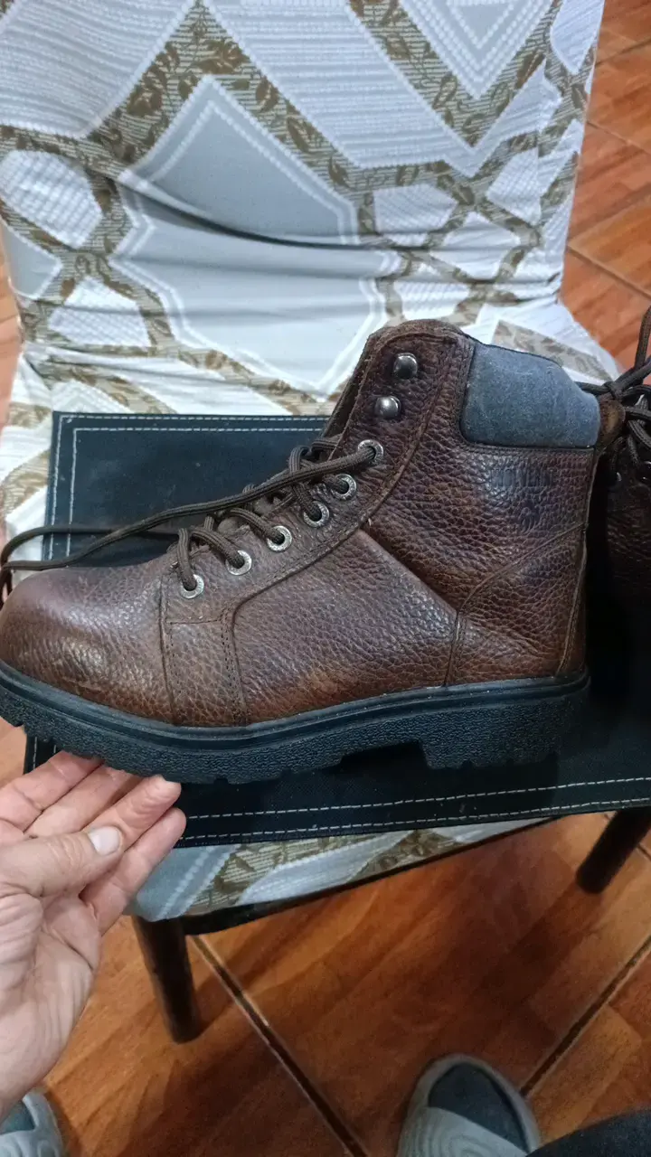 Botas de cuero marrón para hombre - 1