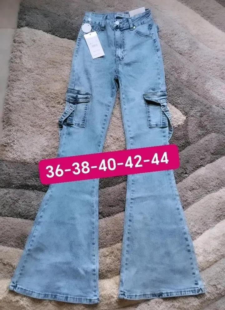 Jeans cargo azul Menina para mujer - 6