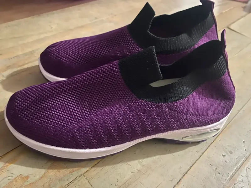 Zapatillas deportivas moradas sin cordones - 2