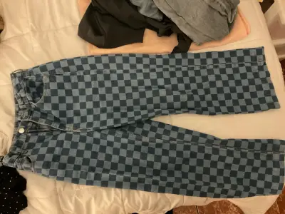 Jeans estampado a cuadros talla 34 - miniatura 1