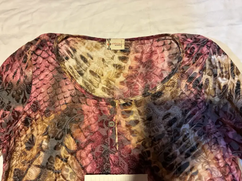 Blusa estampada de manga larga talla L - 2