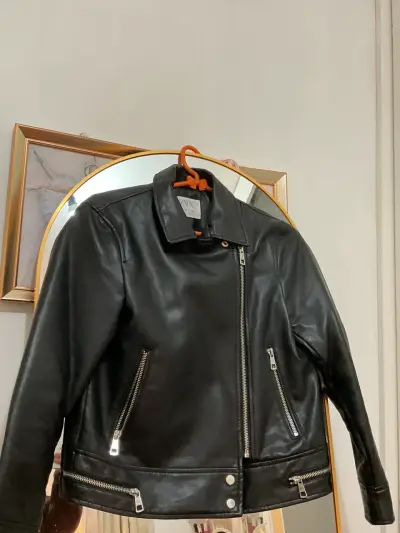 Chaqueta de cuero negra ZARA KIDS - miniatura 1