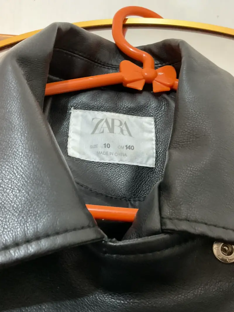 Chaqueta de cuero negra ZARA KIDS - 2