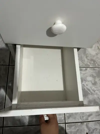 Tocador grande blanco con espejo y luces - miniatura 5