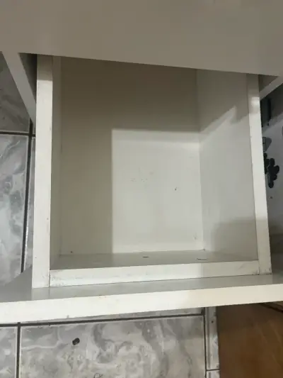 Tocador grande blanco con espejo y luces - miniatura 6