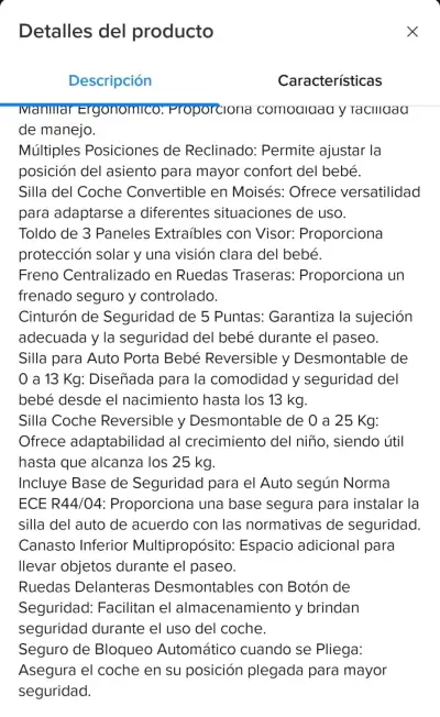 Coche y silla de auto para bebé gris - miniatura 6