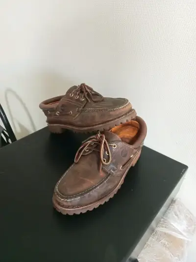 Zapatos náuticos de cuero marrón Timberland - miniatura 3