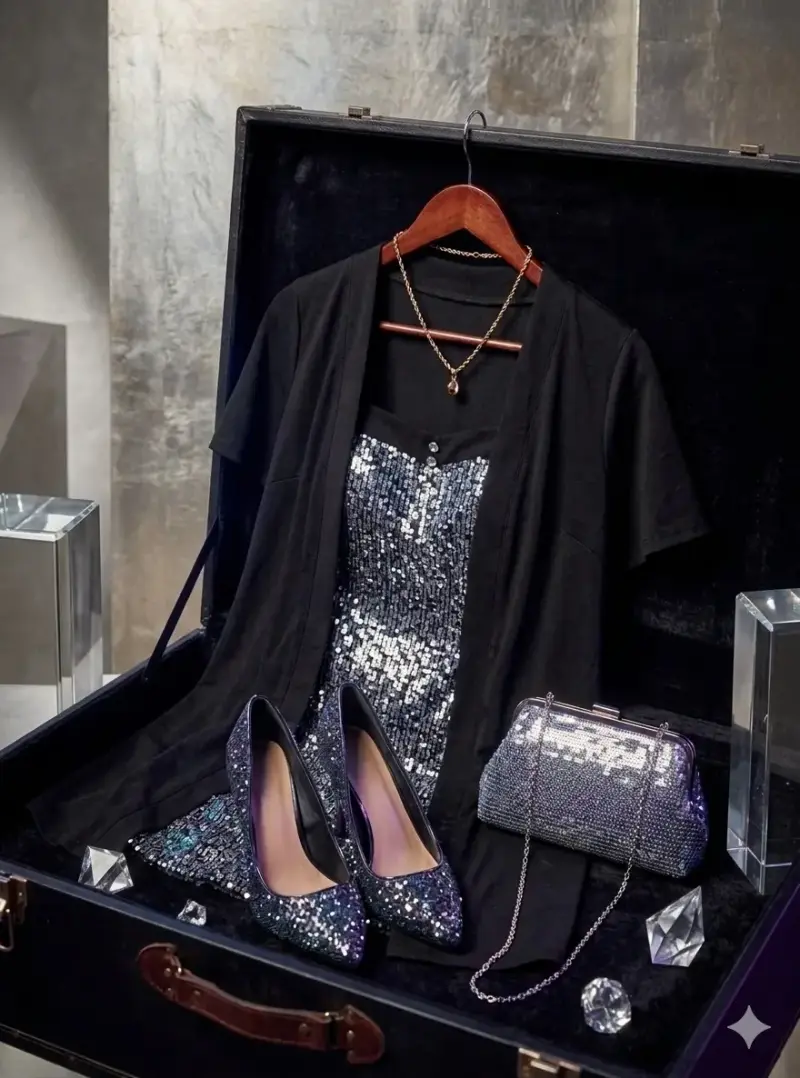 Vestido negro con lentejuelas