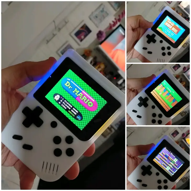 Consola portátil retro con juegos clásicos