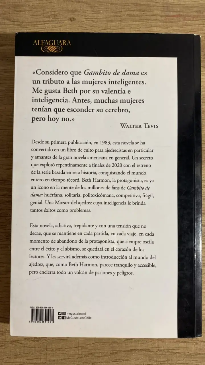 Libro 'Gambito de dama' de Walter Tevis - 2