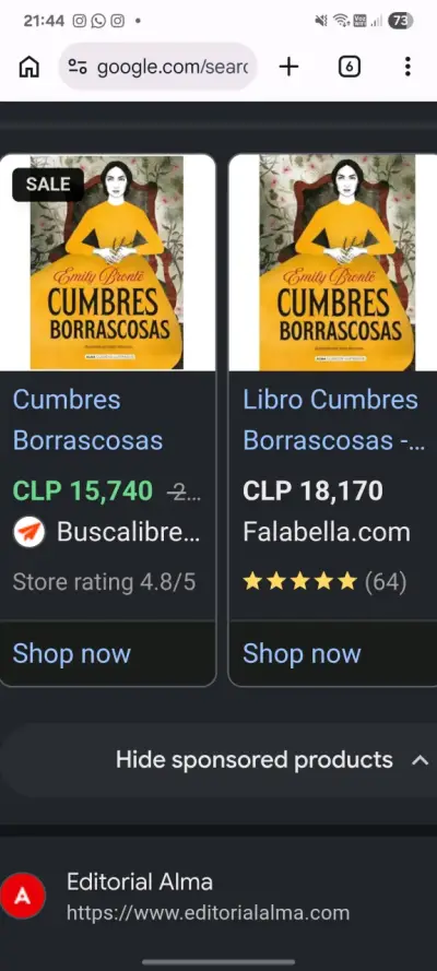 Libro Cumbres Borrascosas de Emily Brontë - miniatura 3