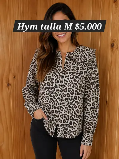 Blusa animal print H&M talla M - miniatura 1