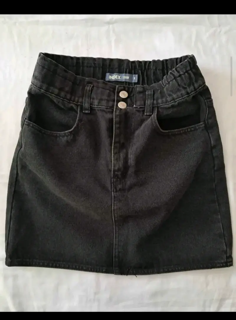 Falda de mezclilla negra Index talla S