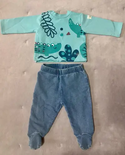 Conjunto de bebé poleron y jeans Black and Blue RN - miniatura 1