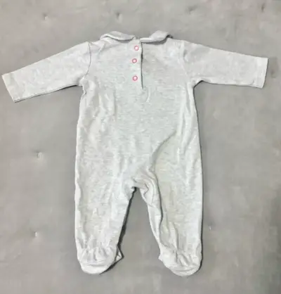 Enterito de bebé gris algodón OPALINE RN - miniatura 2