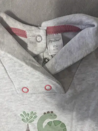 Enterito de bebé gris algodón OPALINE RN - miniatura 3