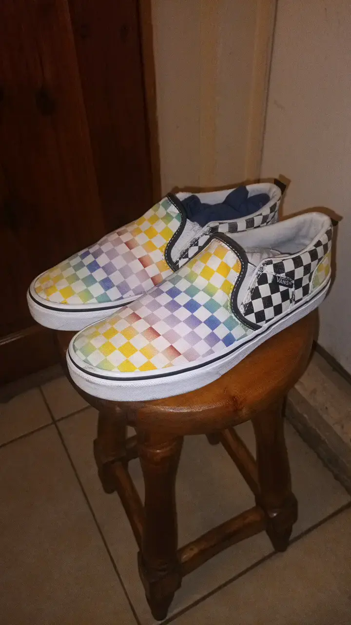 Zapatillas slip-on a cuadros multicolor - 1