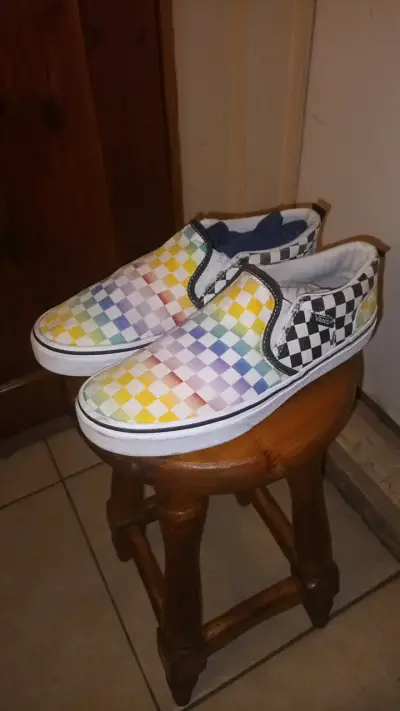 Zapatillas slip-on a cuadros multicolor - miniatura 1