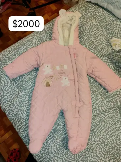 Enterito de invierno para bebé rosado - miniatura 1