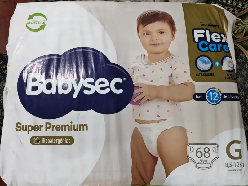 Pañales Babysec Super Premium G 68 unidades
