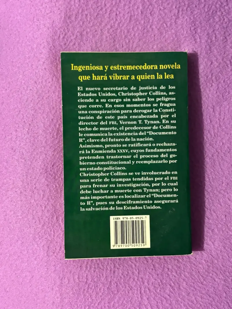 Libro 'El Documento R' de Irving Wallace - 2