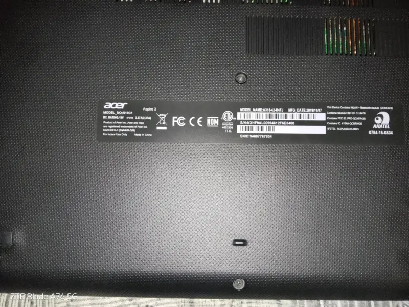 Notebook Acer A315 AMD Ryzen 5 - 4