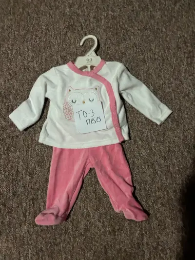 Conjunto de bebé 0-3 meses con diseño de búho - miniatura 1