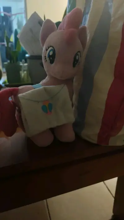 Peluche de pony rosado con bolso - miniatura 1