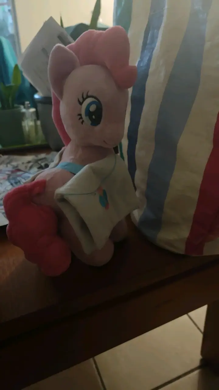 Peluche de pony rosado con bolso - 2