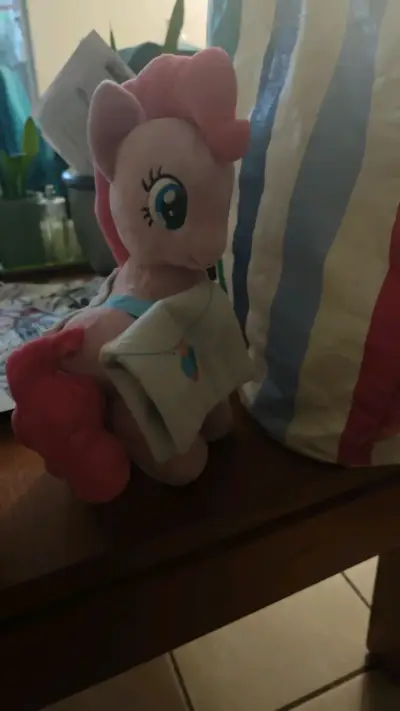 Peluche de pony rosado con bolso - miniatura 2