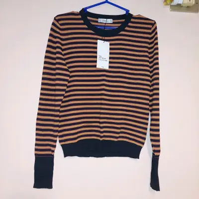 Suéter a rayas Zara en tonos marrón y negro - miniatura 1