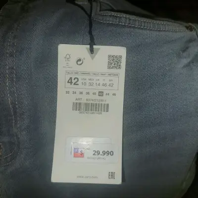 Jeans Zara gris desgastado para mujer - miniatura 4