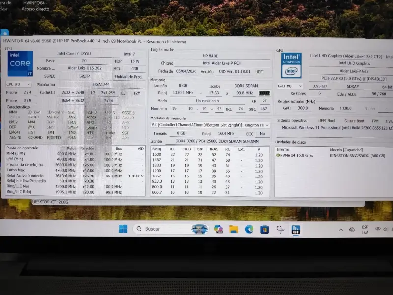 HP ProBook 440 G9 I7-12° G//8 Gb RAM//512 Gb M.2 - 5