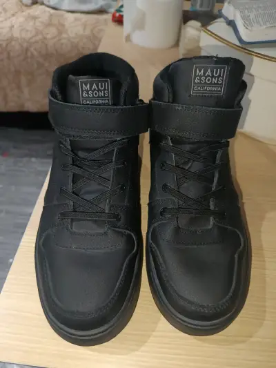 Zapatillas negras de caña alta unisex - miniatura 2