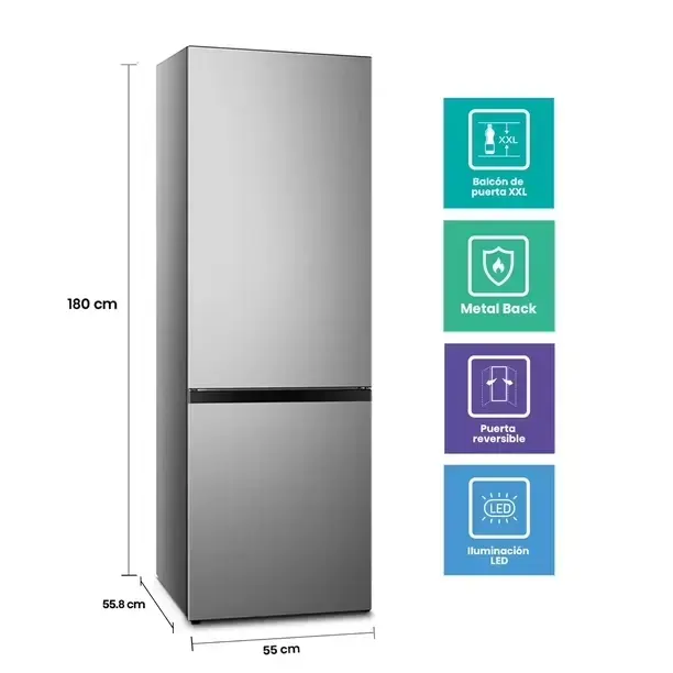 Refrigerador Hisense Inox264 L–150.000 Conversable - 2