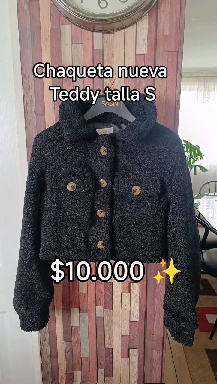 Chaqueta Teddy negra nueva talla S