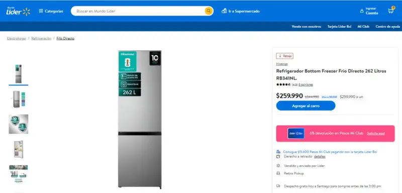 Refrigerador Hisense Inox264 L–150.000 Conversable - 4