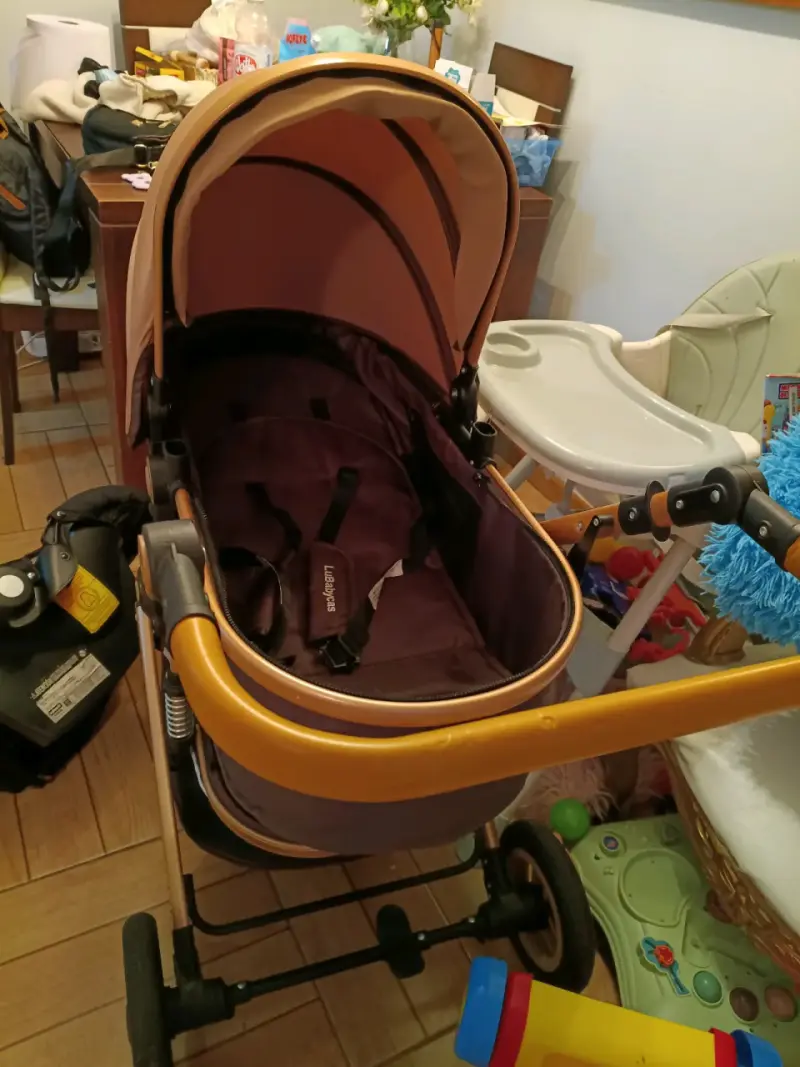 Coche de bebé plegable color beige - 3