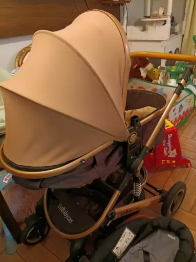 Coche de bebé plegable color beige - miniatura 4