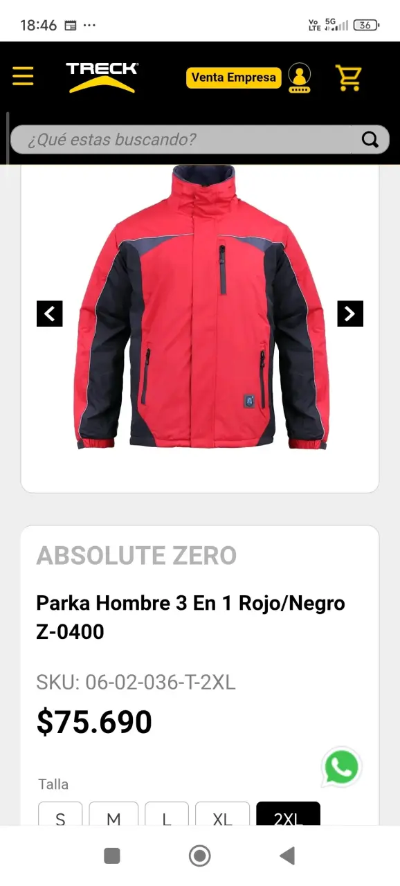 Parka Hombre Absolute Zero 3 en 1 Rojo/Negro - 1