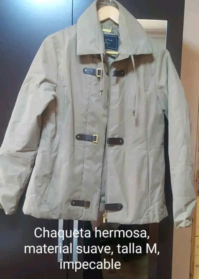 Chaqueta beige suave talla M - 2