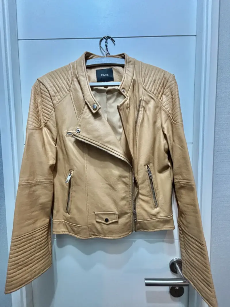 Chaquetas de cuero roja y camel Prüne (2X) - 4
