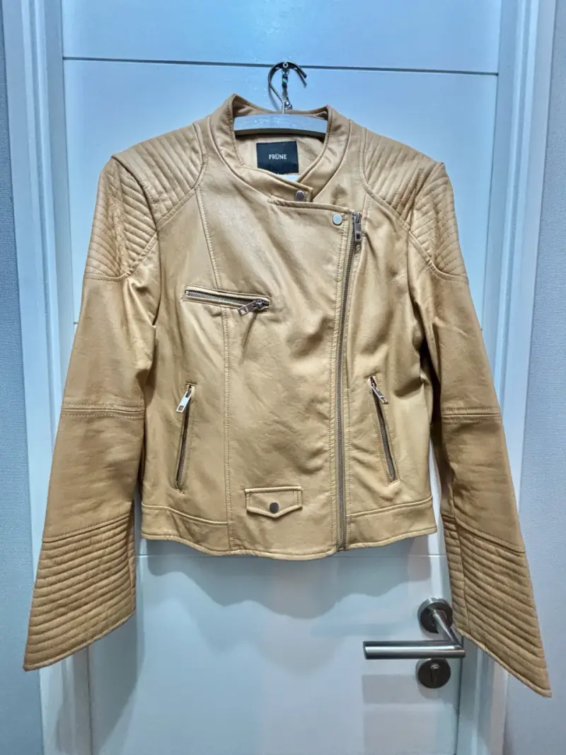 Chaquetas de cuero roja y camel Prüne (2X) - 5