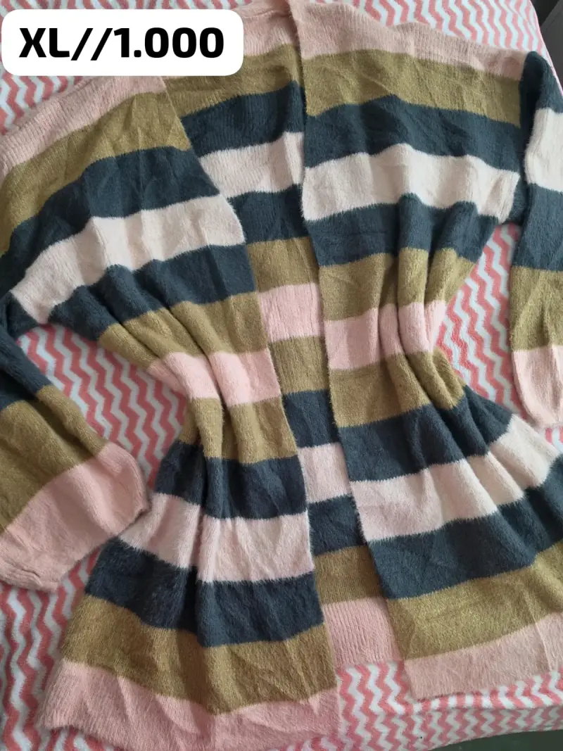 Cárdigan de rayas multicolor talla XL