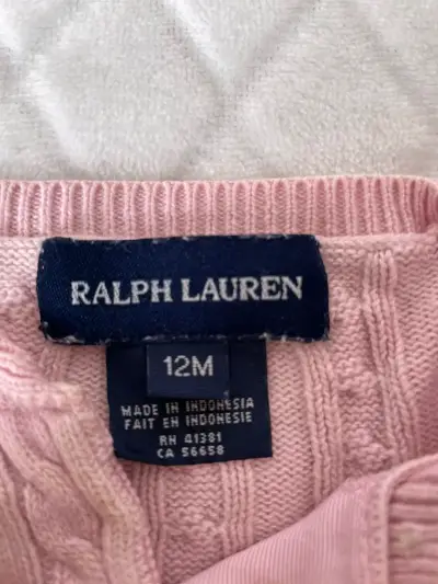 Cardigan rosa Ralph Lauren para niña - miniatura 2