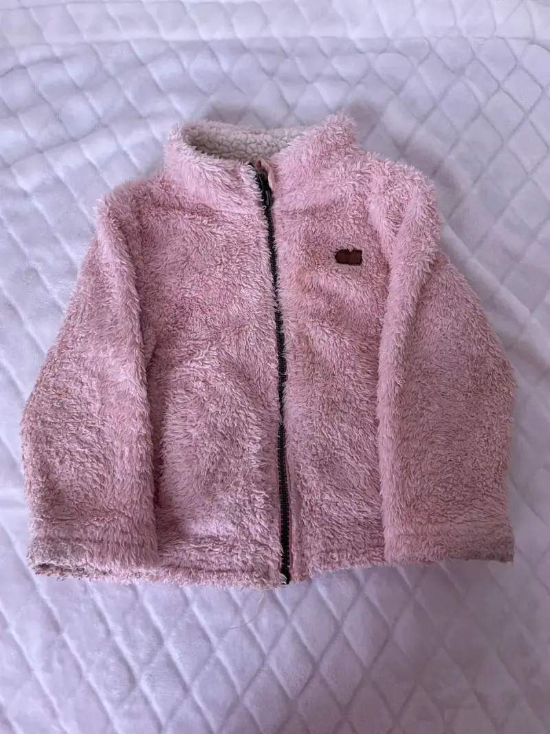 Chaqueta polar rosada para niña - 1
