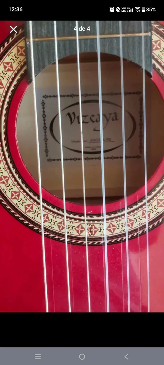 Guitarra clásica Vizcaya roja como nueva - 3