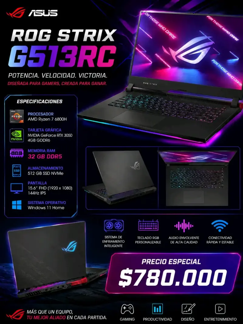 Laptop ASUS ROG Strix G513RC Gaming 15.6" - 1