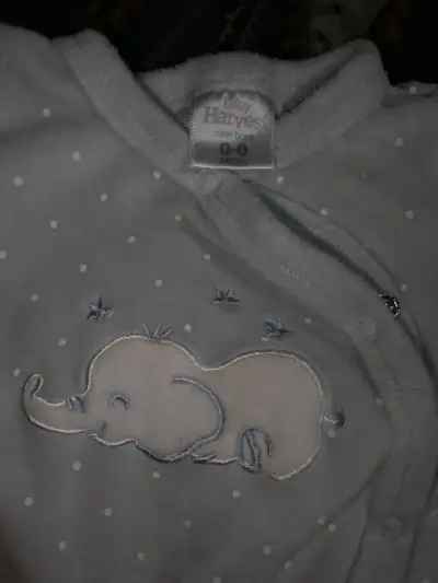 Enterito de bebé azul con elefante - miniatura 2